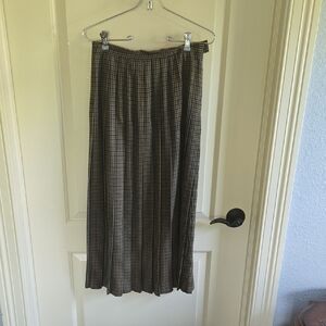 Eddie Bauer Checkered Brown Maxi Skirt - Size 6